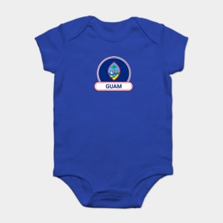 Guam Country Badge - Guam Flag Baby Bodysuit